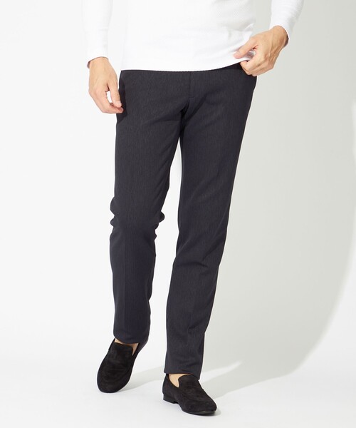 EPOCA UOMO(エポカウォモ)の「【セットアップ対応】ウッドジャカードジャージーパンツ(その他パンツ・メンズ・ブラック/ダークネイビー・48/46)」の1枚目の写真