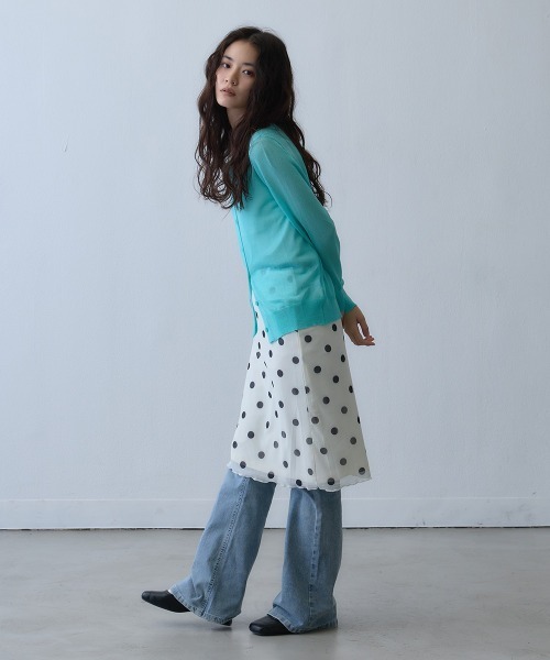 Clum(クルム)の「sheer knit cardigan / シアーニットカーディガン(カーディガン/ボレロ・レディース・ターコイズブルー/グレー・FREE)」の17枚目の写真