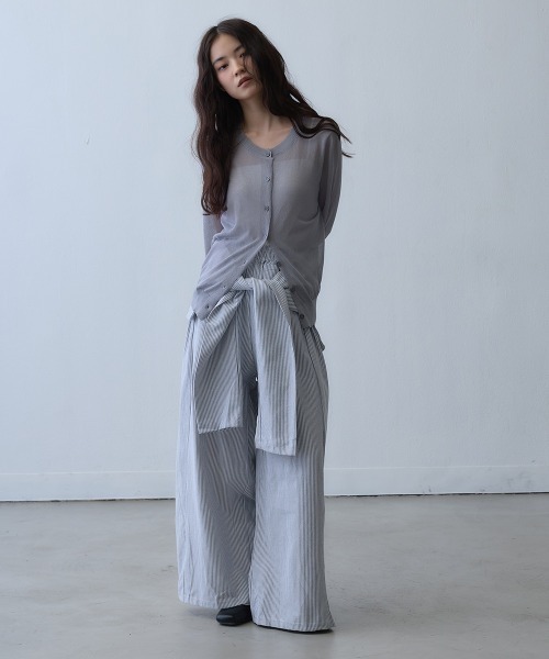 Clum(クルム)の「sheer knit cardigan / シアーニットカーディガン(カーディガン/ボレロ・レディース・ターコイズブルー/グレー・FREE)」の11枚目の写真