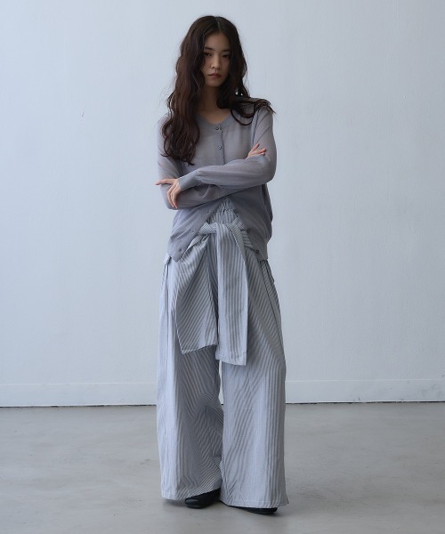 Clum(クルム)の「sheer knit cardigan / シアーニットカーディガン(カーディガン/ボレロ・レディース・ターコイズブルー/グレー・FREE)」の10枚目の写真