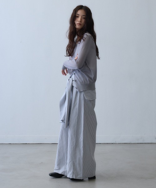Clum(クルム)の「sheer knit cardigan / シアーニットカーディガン(カーディガン/ボレロ・レディース・ターコイズブルー/グレー・FREE)」の9枚目の写真