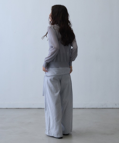 Clum(クルム)の「sheer knit cardigan / シアーニットカーディガン(カーディガン/ボレロ・レディース・ターコイズブルー/グレー・FREE)」の8枚目の写真