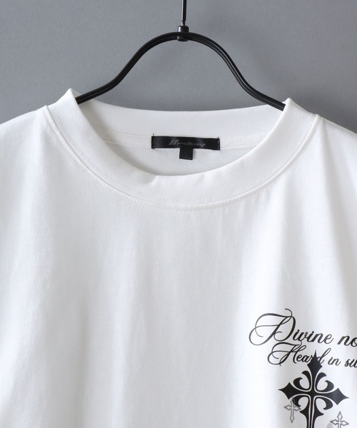 SITRY(シトリー)の「Cross Rogo Print T-Shirt/クロスロゴ バックプリント 袖プリント オーバーサイズ ロンT 長袖Tシャツ(Tシャツ/カットソー・メンズ・ブラック系その他/ブラック/ホワイト・L/M)」の10枚目の写真