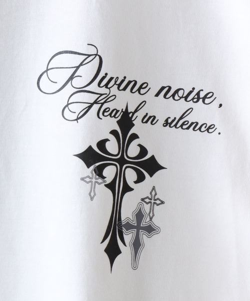 SITRY(シトリー)の「Cross Rogo Print T-Shirt/クロスロゴ バックプリント 袖プリント オーバーサイズ ロンT 長袖Tシャツ(Tシャツ/カットソー・メンズ・ブラック系その他/ブラック/ホワイト・L/M)」の14枚目の写真