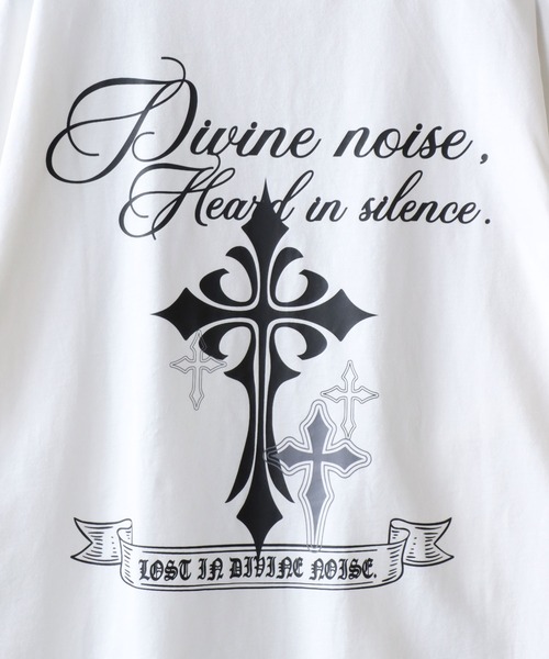 SITRY(シトリー)の「Cross Rogo Print T-Shirt/クロスロゴ バックプリント 袖プリント オーバーサイズ ロンT 長袖Tシャツ(Tシャツ/カットソー・メンズ・ブラック系その他/ブラック/ホワイト・L/M)」の15枚目の写真