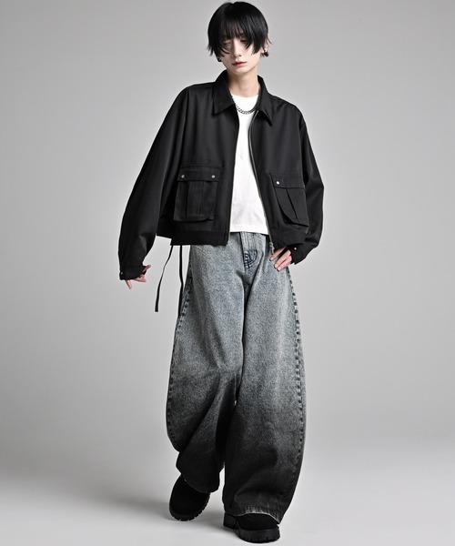ADRER（アドラー）の「Military Gimmick Long Sleeve Shirt Blouson / ミリタリーギミックロングスリーブシャツブルゾン（ブルゾン・メンズ・ブラック/ワイン/チャコールグレー・XS/S/M/L）」の8枚目の写真