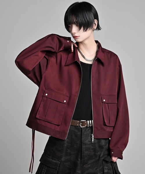 ADRER（アドラー）の「Military Gimmick Long Sleeve Shirt Blouson / ミリタリーギミックロングスリーブシャツブルゾン（ブルゾン・メンズ・ブラック/ワイン/チャコールグレー・XS/S/M/L）」の9枚目の写真