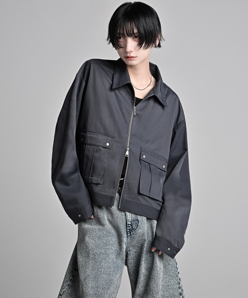 ADRER（アドラー）の「Military Gimmick Long Sleeve Shirt Blouson / ミリタリーギミックロングスリーブシャツブルゾン（ブルゾン・メンズ・ブラック/ワイン/チャコールグレー・XS/S/M/L）」の14枚目の写真
