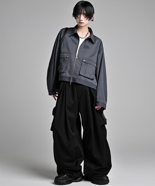ADRER（アドラー）の「Military Gimmick Long Sleeve Shirt Blouson / ミリタリーギミックロングスリーブシャツブルゾン（ブルゾン・メンズ・ブラック/ワイン/チャコールグレー・XS/S/M/L）」の17枚目の写真