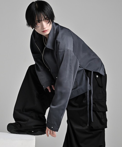 ADRER（アドラー）の「Military Gimmick Long Sleeve Shirt Blouson / ミリタリーギミックロングスリーブシャツブルゾン（ブルゾン・メンズ・ブラック/ワイン/チャコールグレー・XS/S/M/L）」の16枚目の写真