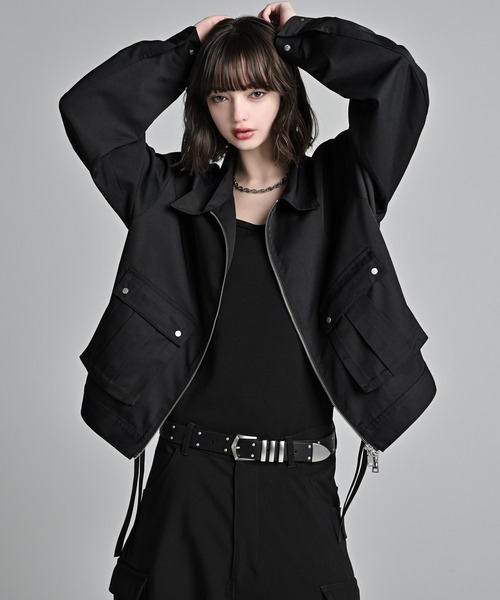 ADRER（アドラー）の「Military Gimmick Long Sleeve Shirt Blouson / ミリタリーギミックロングスリーブシャツブルゾン（ブルゾン・メンズ・ブラック/ワイン/チャコールグレー・XS/S/M/L）」の20枚目の写真