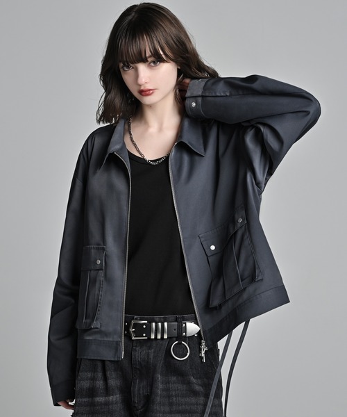 ADRER（アドラー）の「Military Gimmick Long Sleeve Shirt Blouson / ミリタリーギミックロングスリーブシャツブルゾン（ブルゾン・メンズ・ブラック/ワイン/チャコールグレー・XS/S/M/L）」の18枚目の写真