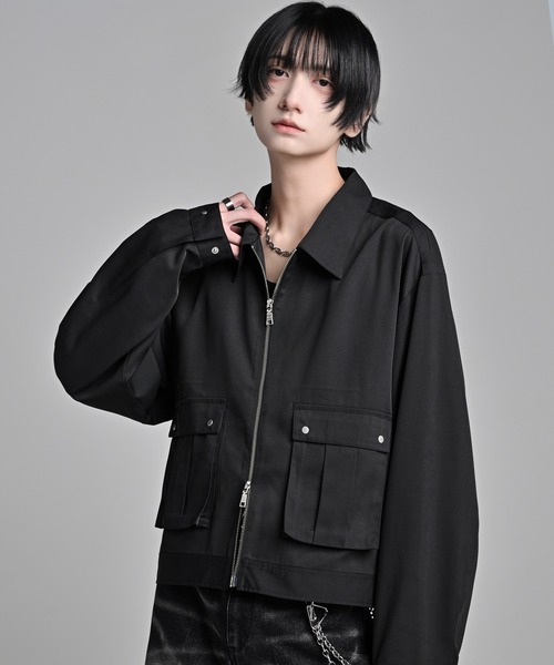 ADRER（アドラー）の「Military Gimmick Long Sleeve Shirt Blouson / ミリタリーギミックロングスリーブシャツブルゾン（ブルゾン・メンズ・ブラック/ワイン/チャコールグレー・XS/S/M/L）」の5枚目の写真