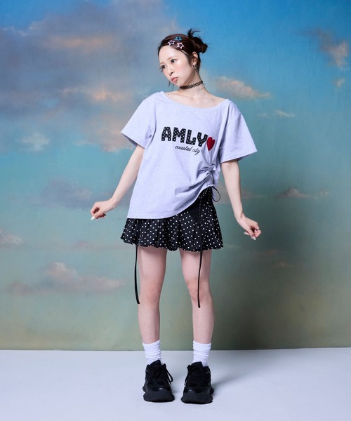 Amly City（アンリーシティ）の「ガーター風バルーンミニパンツ（その他パンツ・レディース・ブラック/ホワイト/ブラック×ホワイト・FREE）」の5枚目の写真