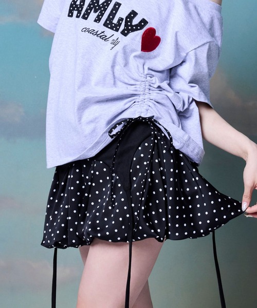 Amly City（アンリーシティ）の「ガーター風バルーンミニパンツ（その他パンツ・レディース・ブラック/ホワイト/ブラック×ホワイト・FREE）」の4枚目の写真