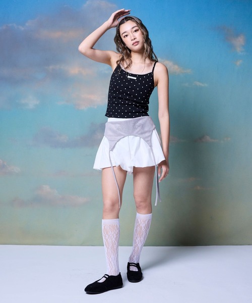 Amly City（アンリーシティ）の「ガーター風バルーンミニパンツ（その他パンツ・レディース・ブラック/ホワイト/ブラック×ホワイト・FREE）」の7枚目の写真