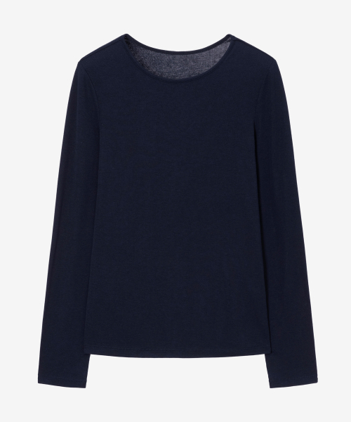 MIND BRIDGE WOMEN（マインドブリッジウーマン）の「[W] ベーシック ラウンドネック エッセンシャル 長袖 Tシャツ - 2色（Tシャツ/カットソー・レディース・ホワイト/ネイビー・SMALL/MEDIUM）」の3枚目の写真