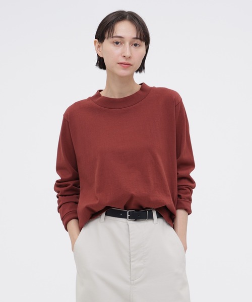 MHL.（エムエイチエル）の「MATTE COTTON JERSEY（Tシャツ/カットソー・レディース・ボルドー/オフホワイト/グレー・2）」の3枚目の写真