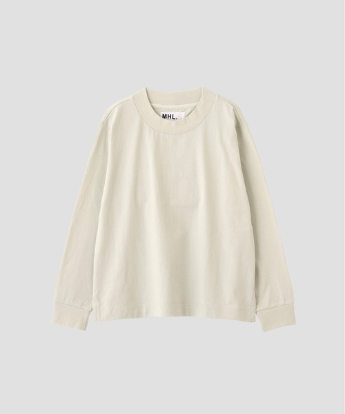 MHL.（エムエイチエル）の「MATTE COTTON JERSEY（Tシャツ/カットソー・レディース・ボルドー/オフホワイト/グレー・2）」の5枚目の写真