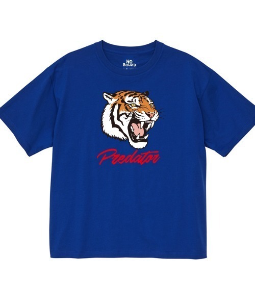 NOBOUND(ノーバウンド)の「NOBOUND(ノーバウンド) 半袖Tシャツ メンズ レディース ユニセックス タイガーイラスト プリント ビッグシルエット Tシャツ 半袖 トップス カットソー ストリート カジュアル(Tシャツ/カットソー・メンズ・ホワイト/ブラック/ブルー/グレイッシュベージュ・M/L/XL)」の4枚目の写真