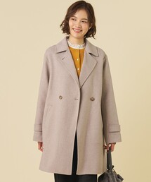 ウールナイロンリバー ダブル テーラード コート