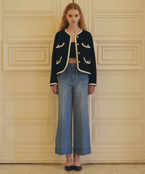 EIMY ISTOIRE(エイミーイストワール)の「EM GOLD BUTTON WOOL COAT(ノーカラージャケット・レディース・キャメル/ブラック/グレー/アイボリー・38/36)」の14枚目の写真