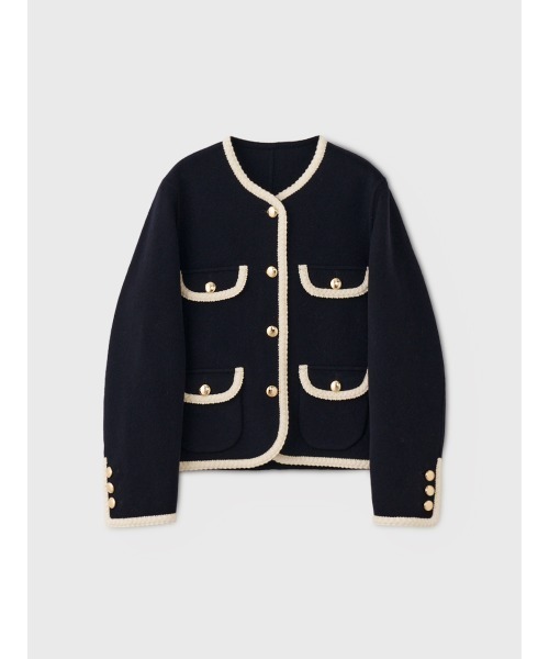 EIMY ISTOIRE(エイミーイストワール)の「EM GOLD BUTTON WOOL COAT(ノーカラージャケット・レディース・キャメル/ブラック/グレー/アイボリー・38/36)」の19枚目の写真