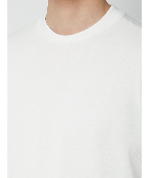 SUIT SQUARE(スーツスクエア)の「オフィT/Tシャツ/長袖/ウォッシャブル/プレーティング天竺/無地(Tシャツ/カットソー・メンズ・ホワイト/ネイビー・SMALL/XX-LARGE/X-LARGE/LARGE/MEDIUM)」の6枚目の写真