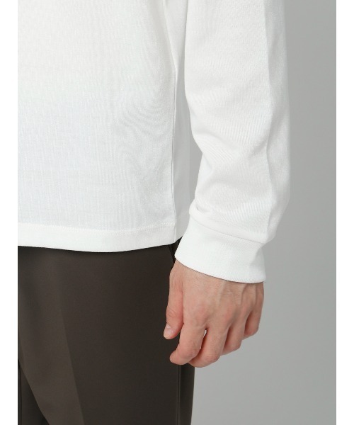 SUIT SQUARE(スーツスクエア)の「オフィT/Tシャツ/長袖/ウォッシャブル/プレーティング天竺/無地(Tシャツ/カットソー・メンズ・ホワイト/ネイビー・SMALL/XX-LARGE/X-LARGE/LARGE/MEDIUM)」の7枚目の写真