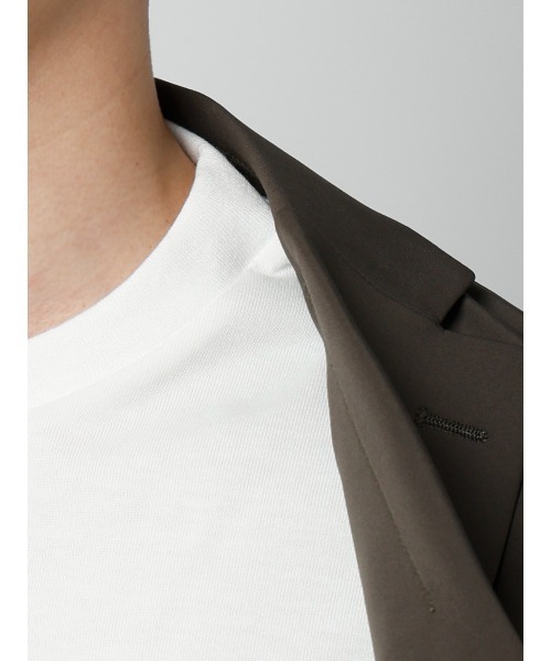 SUIT SQUARE(スーツスクエア)の「オフィT/Tシャツ/長袖/ウォッシャブル/プレーティング天竺/無地(Tシャツ/カットソー・メンズ・ホワイト/ネイビー・SMALL/XX-LARGE/X-LARGE/LARGE/MEDIUM)」の8枚目の写真