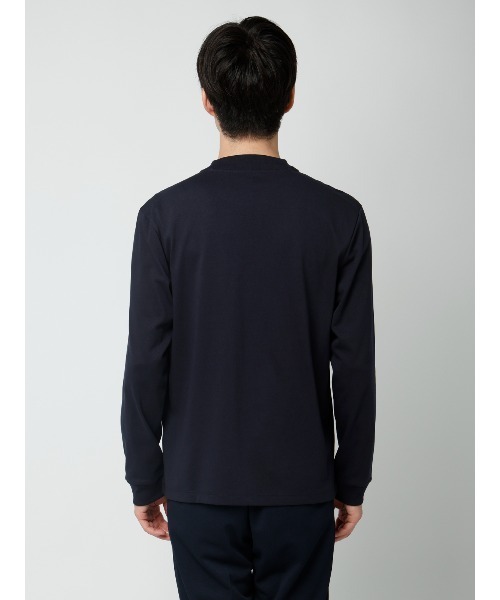 SUIT SQUARE(スーツスクエア)の「オフィT/Tシャツ/長袖/ウォッシャブル/プレーティング天竺/無地(Tシャツ/カットソー・メンズ・ホワイト/ネイビー・SMALL/XX-LARGE/X-LARGE/LARGE/MEDIUM)」の14枚目の写真
