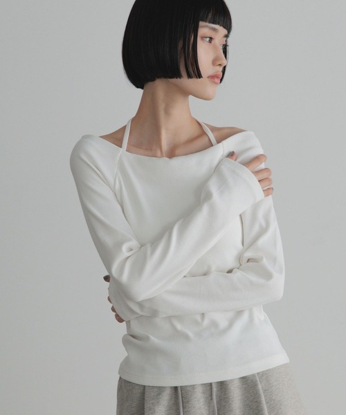 LOWRYS FARM（ローリーズファーム）の「スクエアカップツキＬＳ　1067150（Tシャツ/カットソー・レディース・グレー/ホワイト/ブラック・FREE）」の7枚目の写真