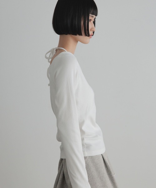 LOWRYS FARM（ローリーズファーム）の「スクエアカップツキＬＳ　1067150（Tシャツ/カットソー・レディース・グレー/ホワイト/ブラック・FREE）」の8枚目の写真