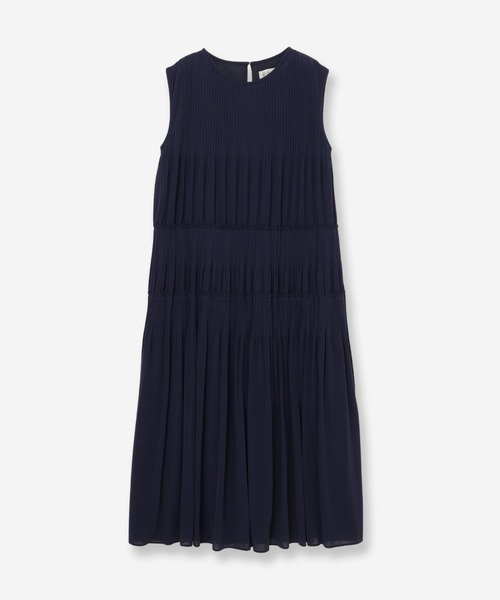 R-ISM（リズム）の「【洗える】ジャージープリーツワンピース（ワンピース・レディース・ネイビー/ワインレッド・4）」の2枚目の写真