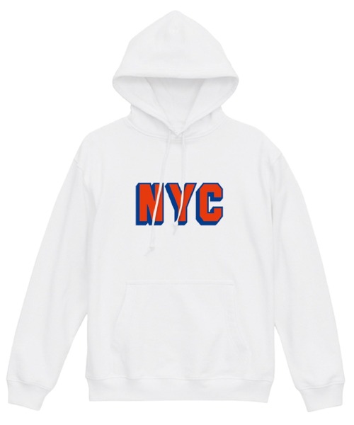 Ol' Basics(オールベーシックス)の「Ol' Basics(オール・ベーシックス) プルパーカー スウェット NYC ロゴ プリント 裏毛 トップス レディース ユニセックス(パーカー・レディース・グレー系1/ホワイト系1/ホワイト系2/グレー系2・S)」の1枚目の写真