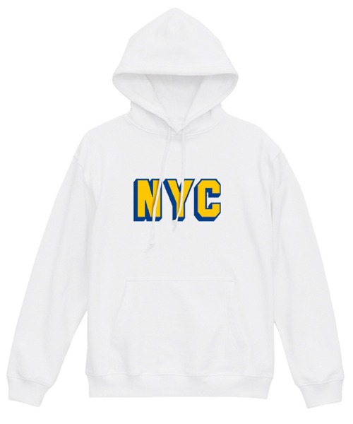Ol' Basics(オールベーシックス)の「Ol' Basics(オール・ベーシックス) プルパーカー スウェット NYC ロゴ プリント 裏毛 トップス レディース ユニセックス(パーカー・レディース・グレー系1/ホワイト系1/ホワイト系2/グレー系2・S)」の2枚目の写真