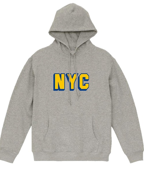 Ol' Basics(オールベーシックス)の「Ol' Basics(オール・ベーシックス) プルパーカー スウェット NYC ロゴ プリント 裏毛 トップス レディース ユニセックス(パーカー・レディース・グレー系1/ホワイト系1/ホワイト系2/グレー系2・S)」の4枚目の写真