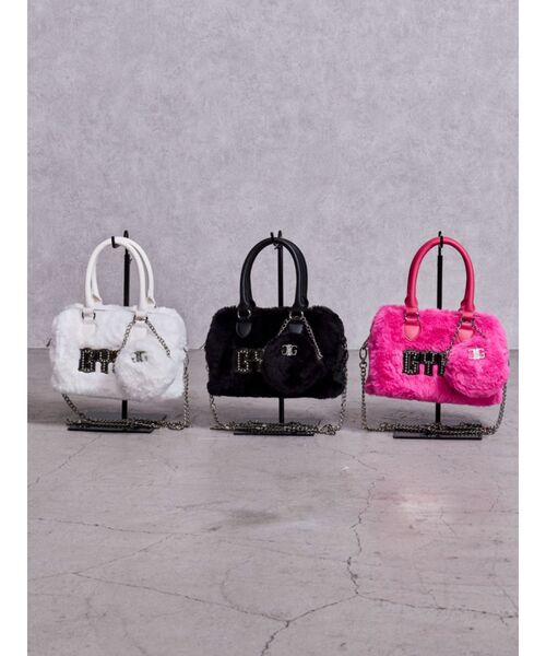 GYDA(ジェイダ)の「GYDA bijouプレートフェイクファーBAG(ハンドバッグ・レディース・ピンク/オフホワイト/ブラック・FREE)」の19枚目の写真