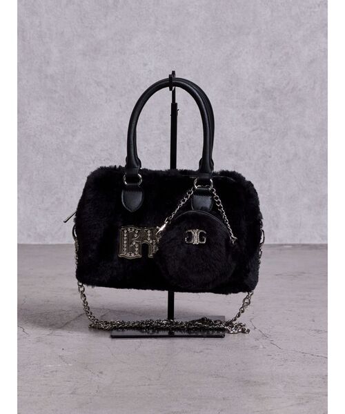 GYDA(ジェイダ)の「GYDA bijouプレートフェイクファーBAG(ハンドバッグ・レディース・ピンク/オフホワイト/ブラック・FREE)」の21枚目の写真