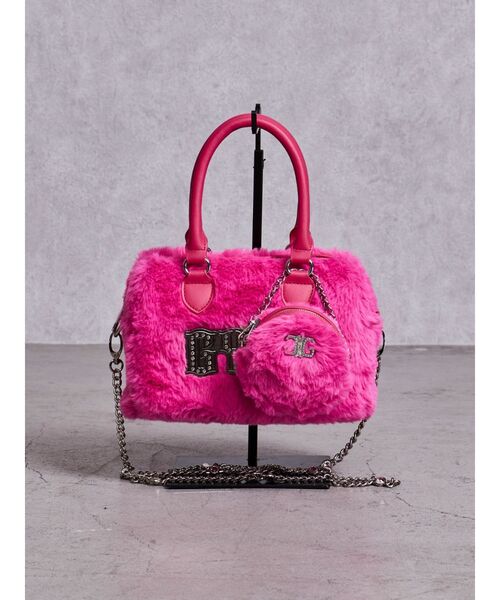 GYDA(ジェイダ)の「GYDA bijouプレートフェイクファーBAG(ハンドバッグ・レディース・ピンク/オフホワイト/ブラック・FREE)」の22枚目の写真