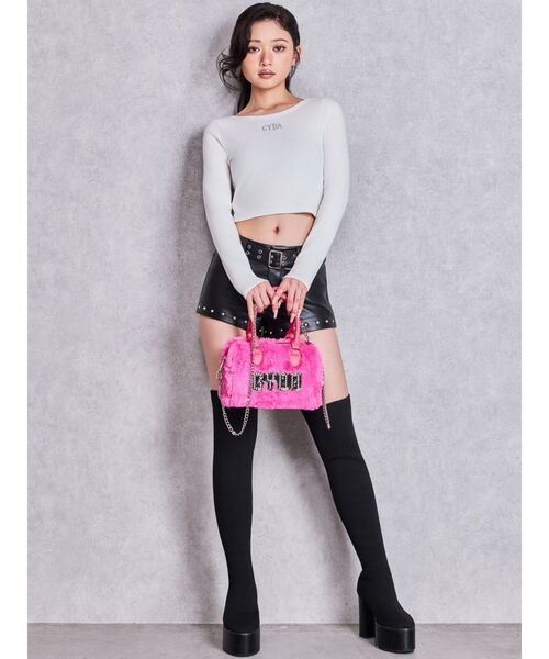 GYDA(ジェイダ)の「GYDA bijouプレートフェイクファーBAG(ハンドバッグ・レディース・ピンク/オフホワイト/ブラック・FREE)」の15枚目の写真