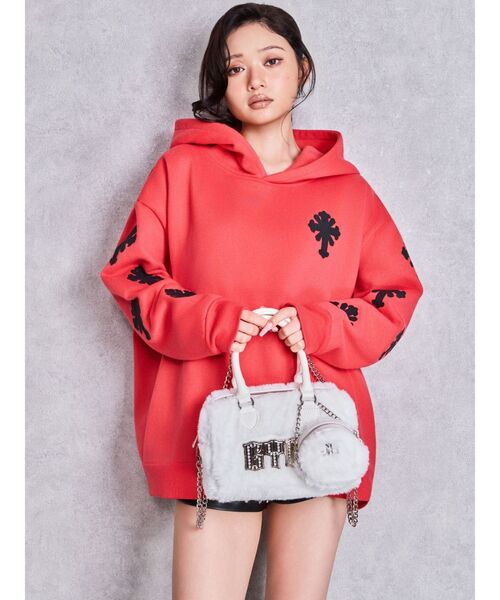 GYDA(ジェイダ)の「GYDA bijouプレートフェイクファーBAG(ハンドバッグ・レディース・ピンク/オフホワイト/ブラック・FREE)」の16枚目の写真