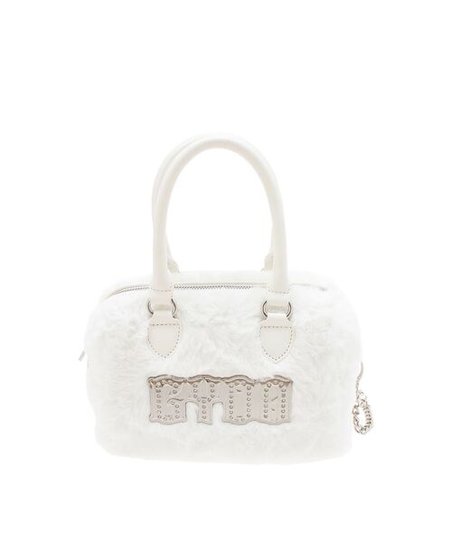 GYDA(ジェイダ)の「GYDA bijouプレートフェイクファーBAG(ハンドバッグ・レディース・ピンク/オフホワイト/ブラック・FREE)」の4枚目の写真
