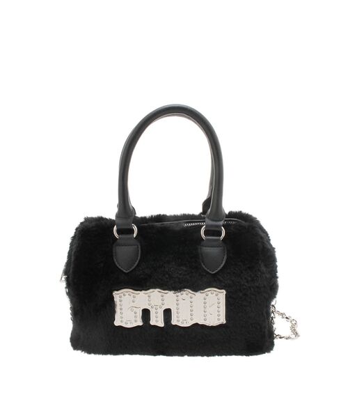 GYDA(ジェイダ)の「GYDA bijouプレートフェイクファーBAG(ハンドバッグ・レディース・ピンク/オフホワイト/ブラック・FREE)」の6枚目の写真