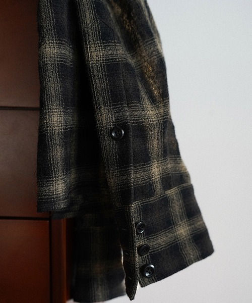LIDNM(リドム)の「Wool Plaid Western Shirt(シャツ/ブラウス・メンズ・ダークブラウン・S/M/L)」の15枚目の写真