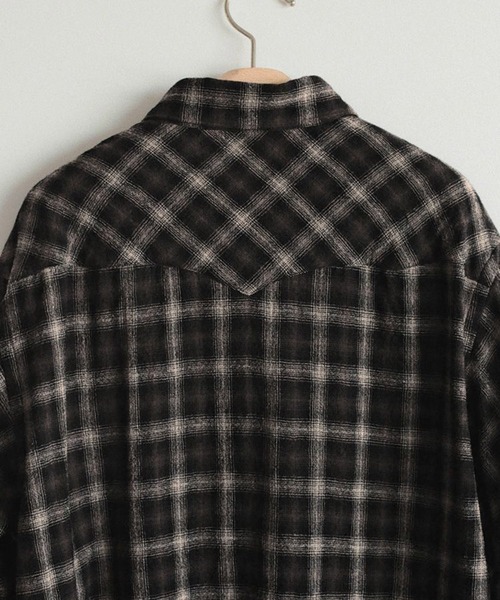 LIDNM(リドム)の「Wool Plaid Western Shirt(シャツ/ブラウス・メンズ・ダークブラウン・S/M/L)」の18枚目の写真