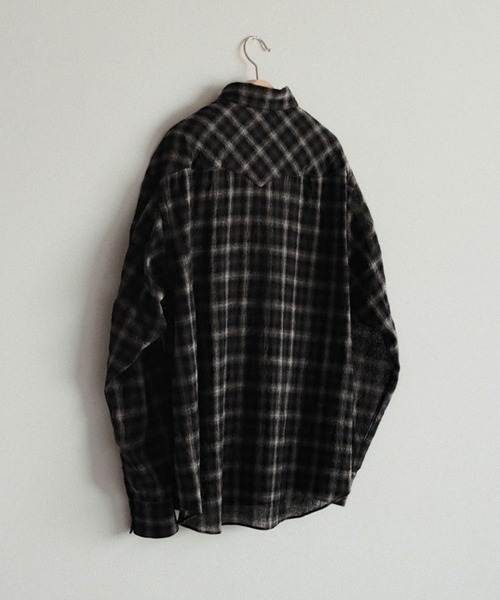 LIDNM(リドム)の「Wool Plaid Western Shirt(シャツ/ブラウス・メンズ・ダークブラウン・S/M/L)」の19枚目の写真