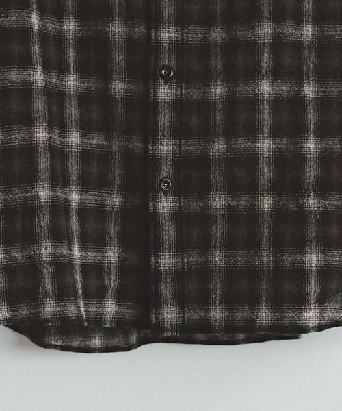 LIDNM(リドム)の「Wool Plaid Western Shirt(シャツ/ブラウス・メンズ・ダークブラウン・S/M/L)」の12枚目の写真