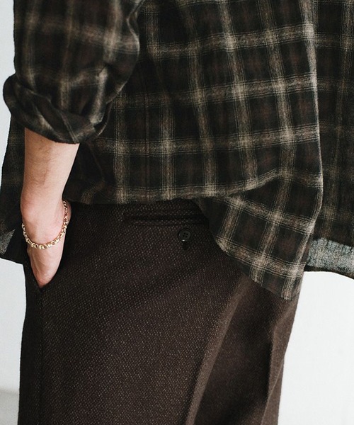 LIDNM(リドム)の「Wool Plaid Western Shirt(シャツ/ブラウス・メンズ・ダークブラウン・S/M/L)」の6枚目の写真