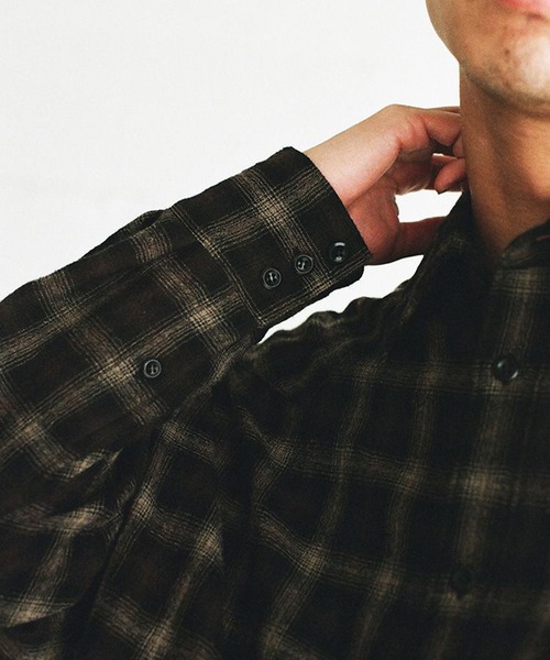 LIDNM(リドム)の「Wool Plaid Western Shirt(シャツ/ブラウス・メンズ・ダークブラウン・S/M/L)」の7枚目の写真